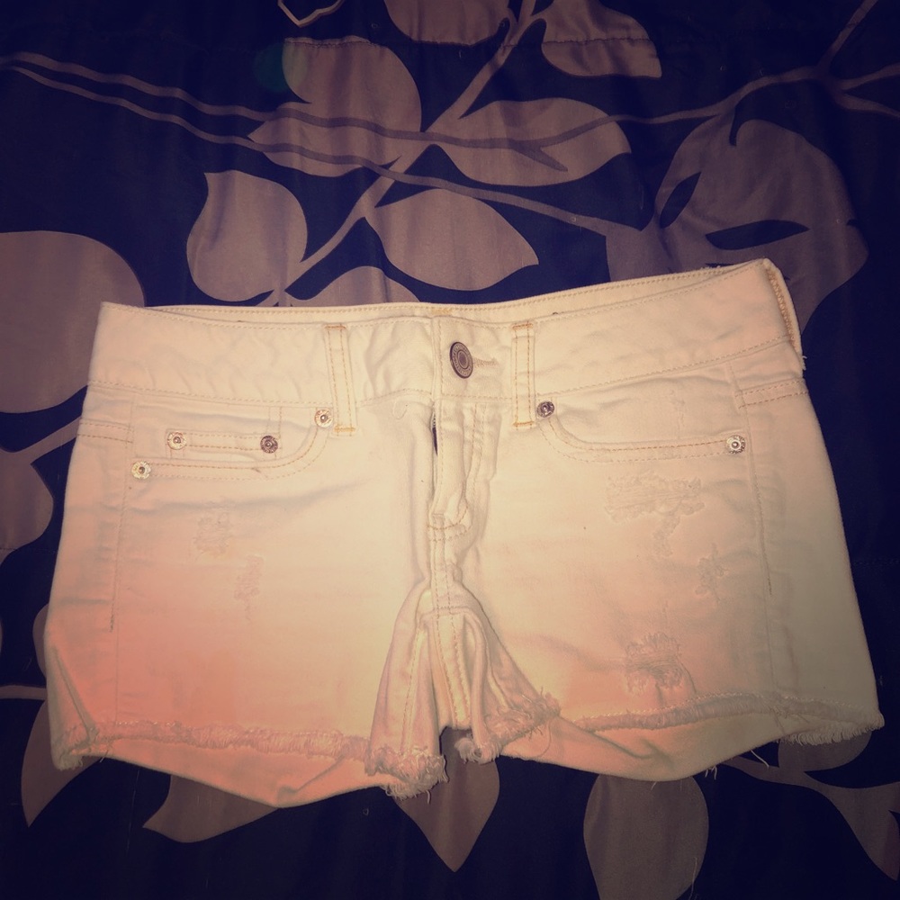 White jean shorts